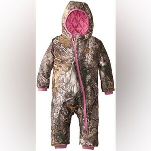 Carhartt Infant Girl Camo Bunting Snow Suit - 12 months Camo and Pink